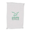 White Fringed Velour Fingertip Towel - 1 Color (11"x18")